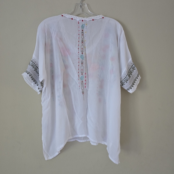Johnny Was Women's  Floral Embroidered Boho Tunic Blouse‎ Multicolor Size Small - Picture 6 of 6